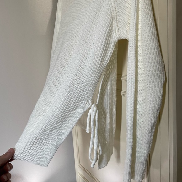 Asymmetric Open Seam with Tie Sweater - Picture 2 of 3